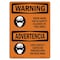 Signmission OSHA WARNING Sign Wear Hard Hat & Glasses Bilingual 10in X 7in Rigid Plastic, 10" W, 7" H, Landscape OS-WS-P-710-L-12924 - alternate 1